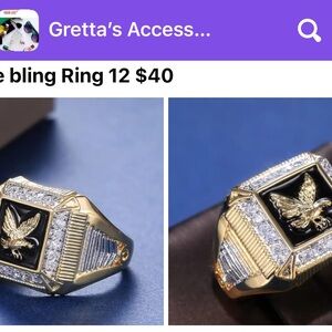 Gold and Black Eagle Ring